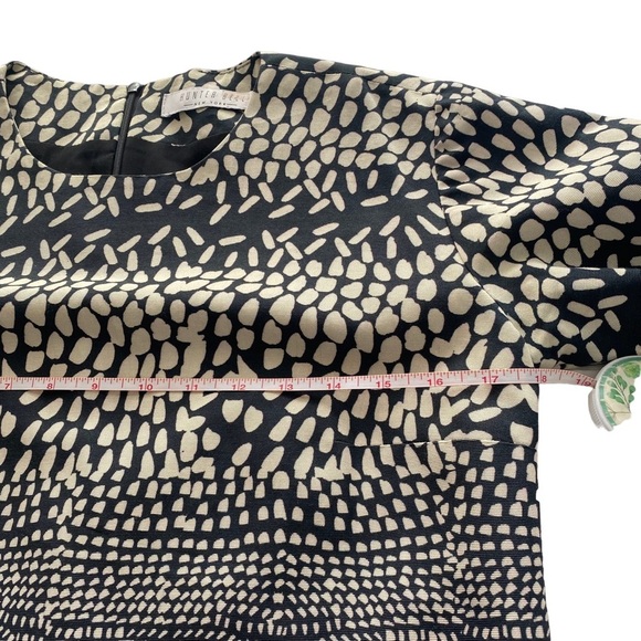 Hunter Bell Blue Geometric Dot Structured Mini Shift Dress Size 0 - Picture 8 of 9